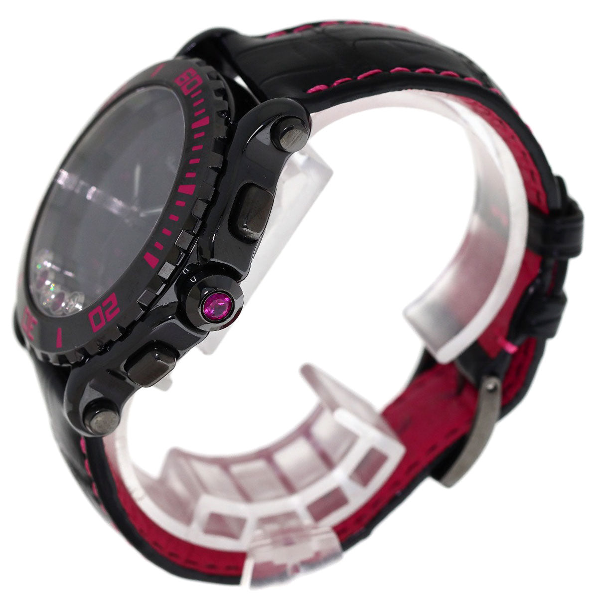 Chopard Happy Sports Mystery Pink Limited Edition of 100 pieces Diamond Watches 288515-9013 Ceramic/Leather mens