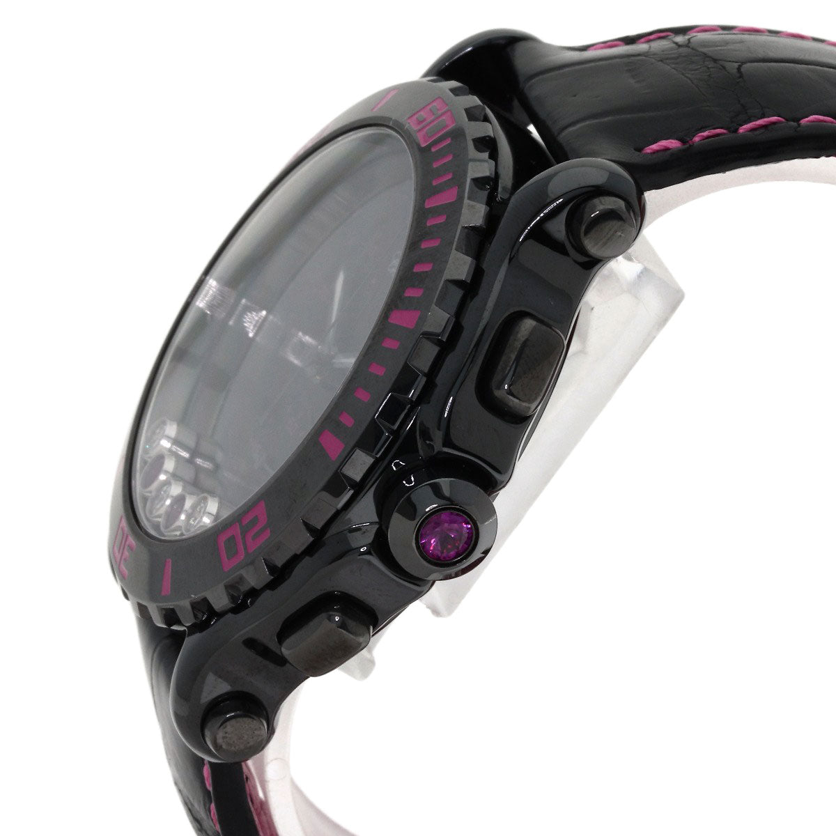 Chopard Happy Sports Mystery Pink Limited Edition of 100 pieces Diamond Watches 288515-9013 Ceramic/Leather mens