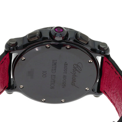 Chopard Happy Sports Mystery Pink Limited Edition of 100 pieces Diamond Watches 288515-9013 Ceramic/Leather mens