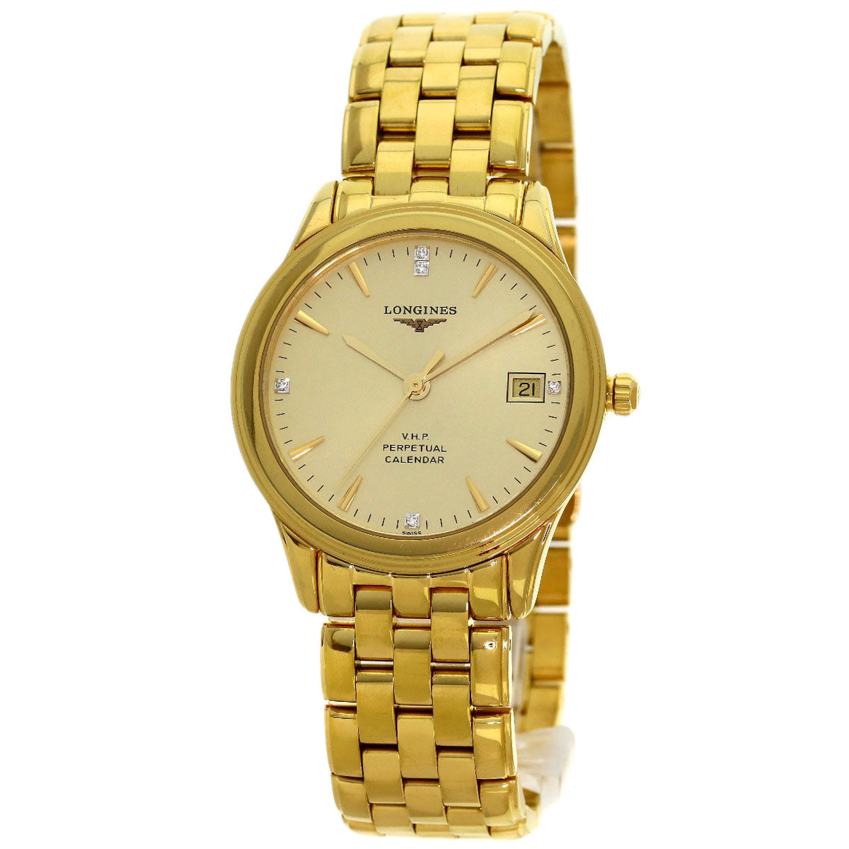 LONGINES Perpetual Carrender Watches L4.722.4 Gold Plated/Gold Plated mens