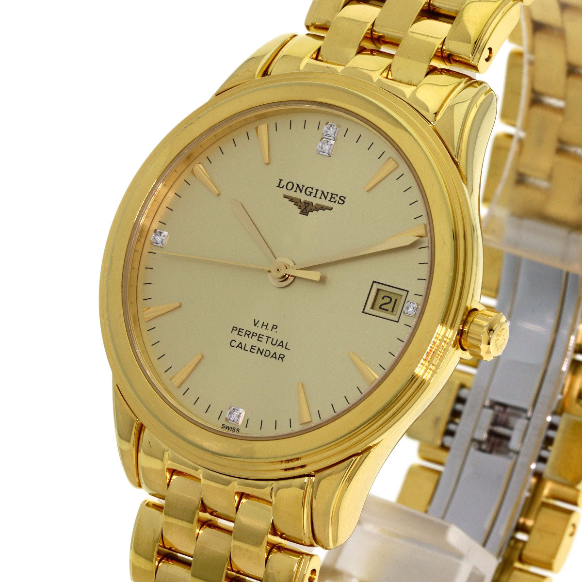 LONGINES Perpetual Carrender Watches L4.722.4 Gold Plated/Gold Plated mens