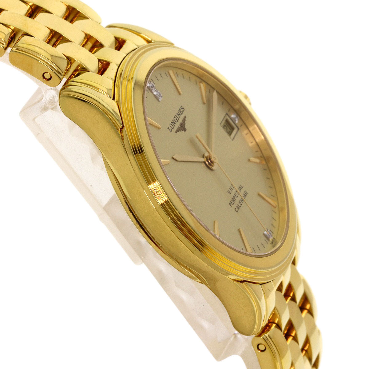 LONGINES Perpetual Carrender Watches L4.722.4 Gold Plated/Gold Plated mens