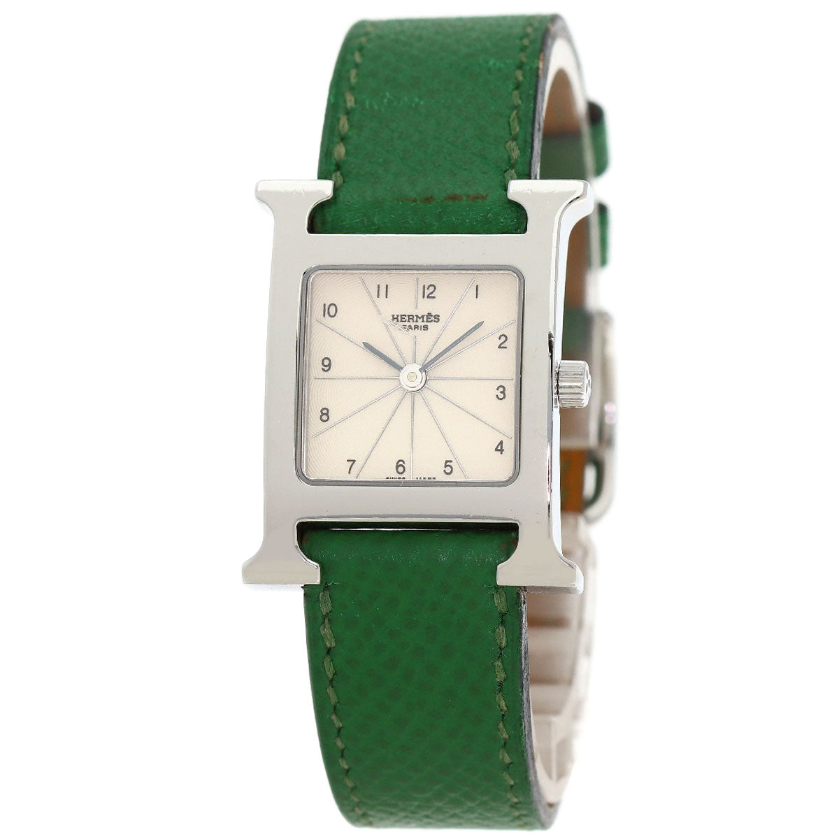 HERMES H watch Watches HH1.210 Stainless Steel/Leather Ladies