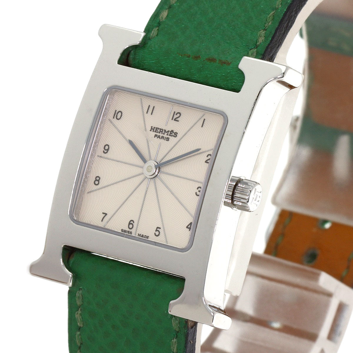 HERMES H watch Watches HH1.210 Stainless Steel/Leather Ladies