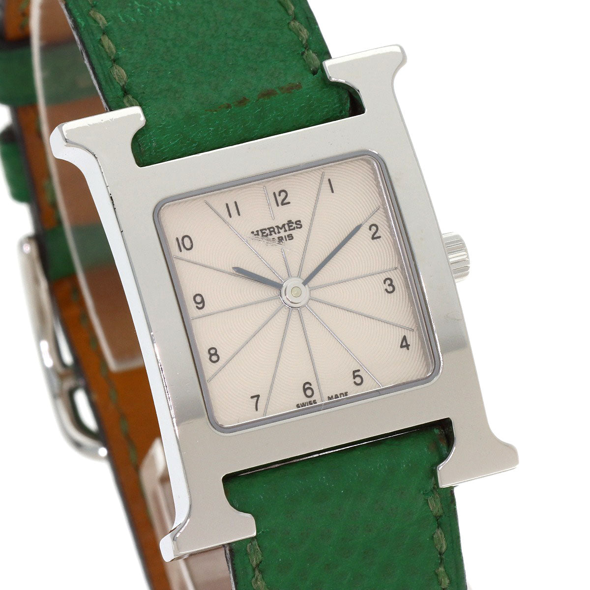 HERMES H watch Watches HH1.210 Stainless Steel/Leather Ladies