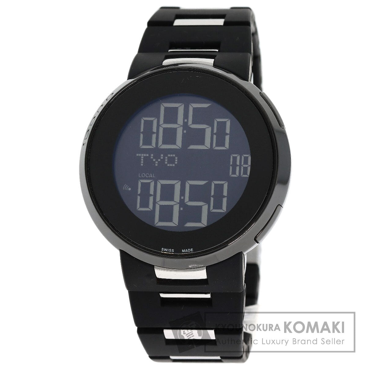 GUCCI iGucci World Time Digital Watches 114.2 Stainless Steel/SSxRubber mens