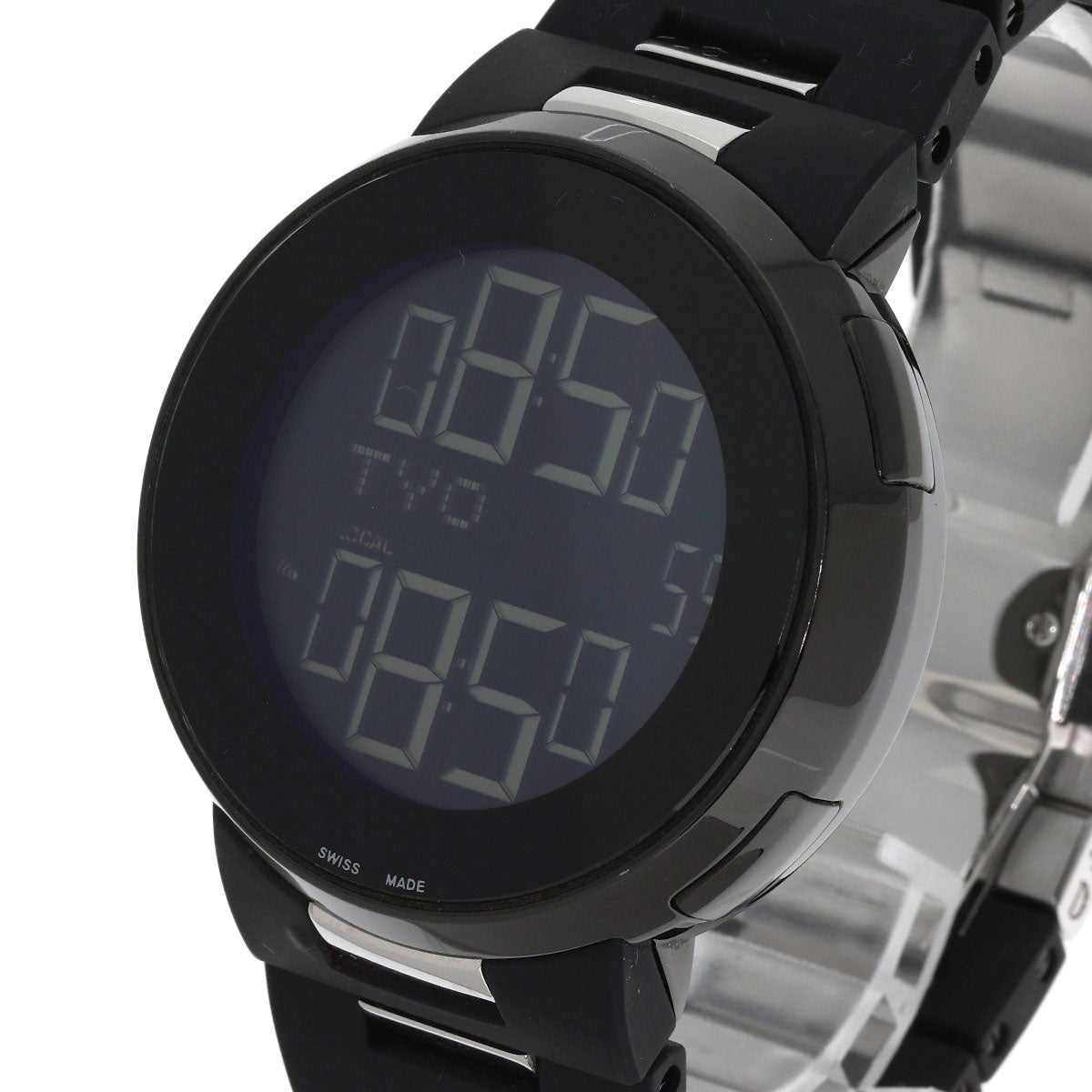 GUCCI iGucci World Time Digital Watches 114.2 Stainless Steel/SSxRubber mens
