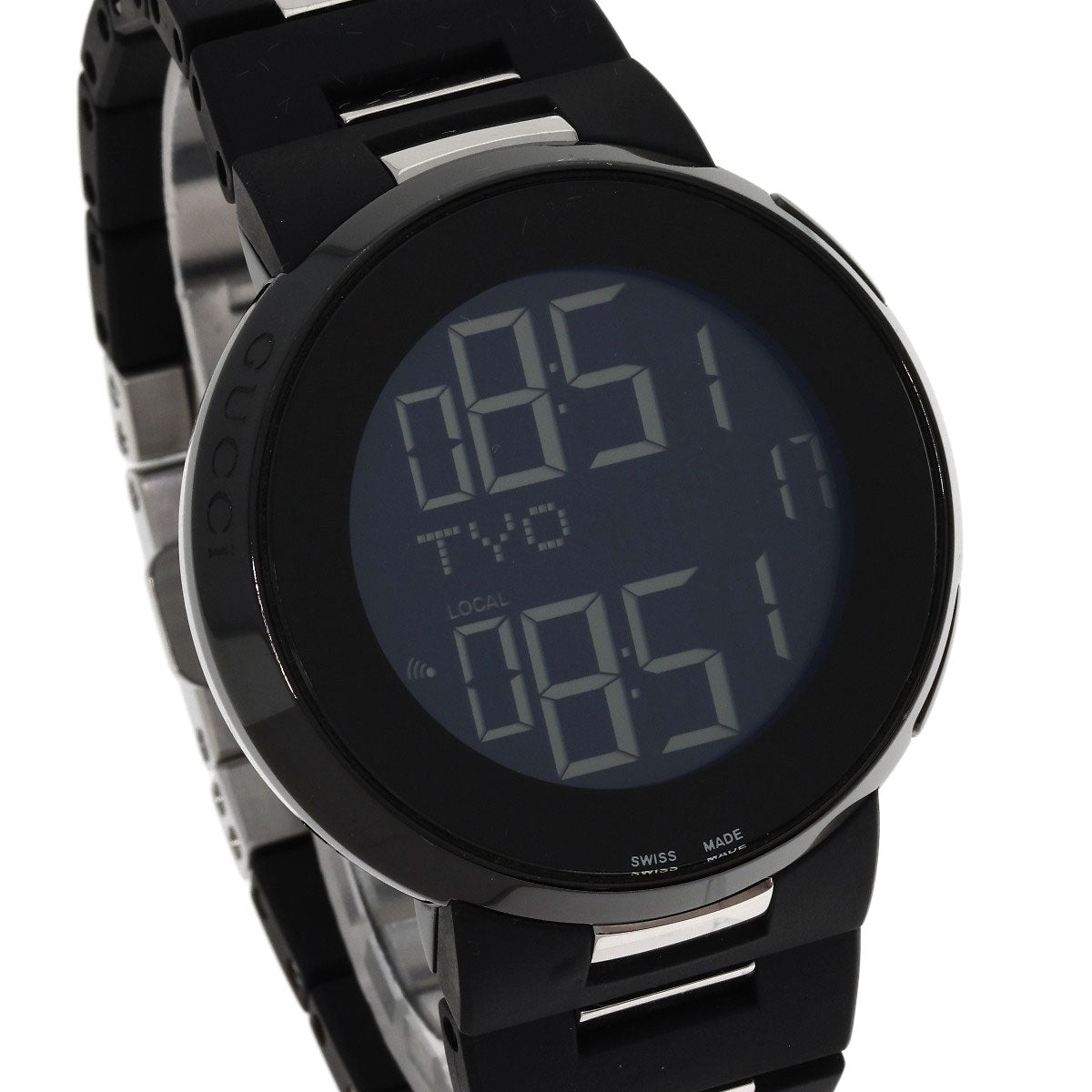 GUCCI iGucci World Time Digital Watches 114.2 Stainless Steel/SSxRubber mens