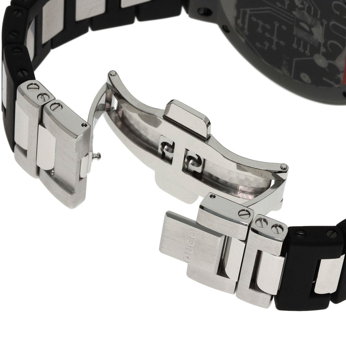 GUCCI iGucci World Time Digital Watches 114.2 Stainless Steel/SSxRubber mens