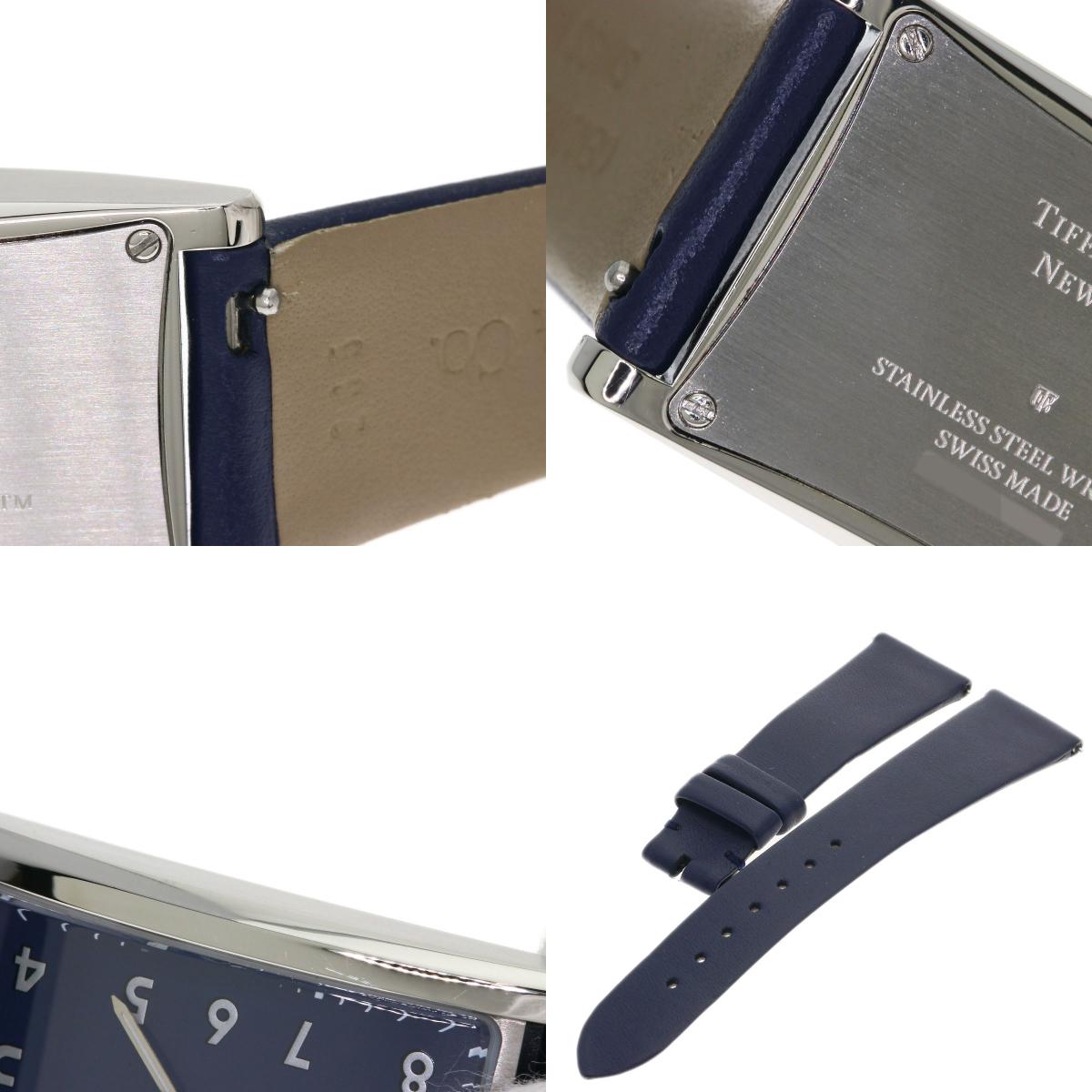 TIFFANY&Co. East West Mini Watches 34677344 Stainless Steel/Leather Ladies