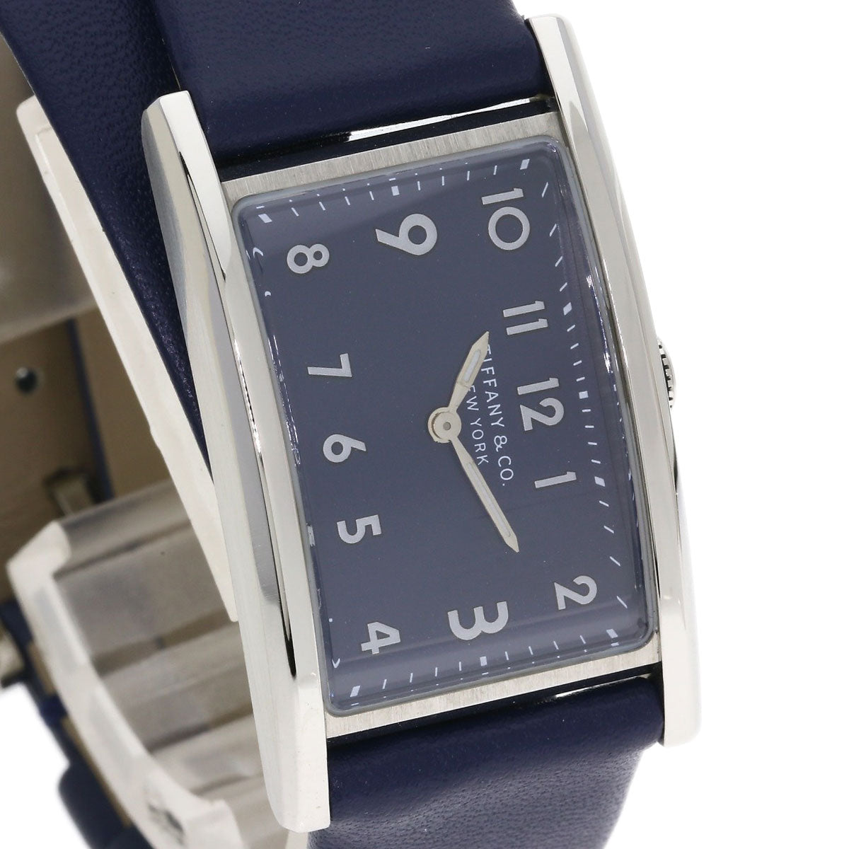 TIFFANY&Co. East West Mini Watches 34677344 Stainless Steel/Leather Ladies