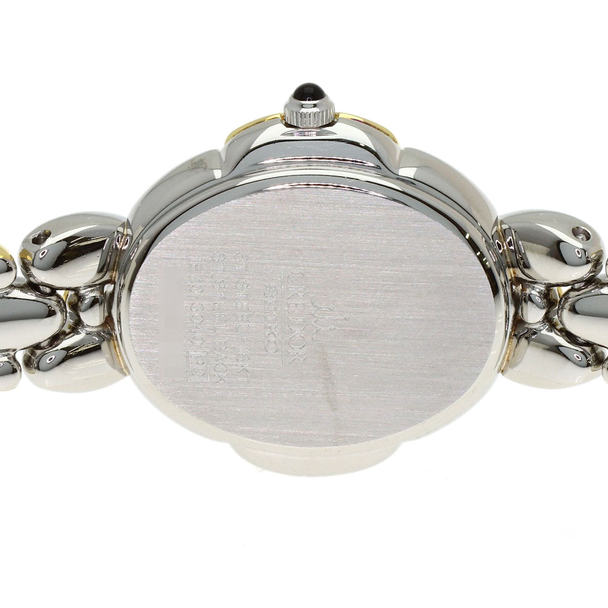 SEIKO CREDOR Oval 8P Diamond Watches 1E70-3040 Stainless Steel/SSxK18YG Ladies