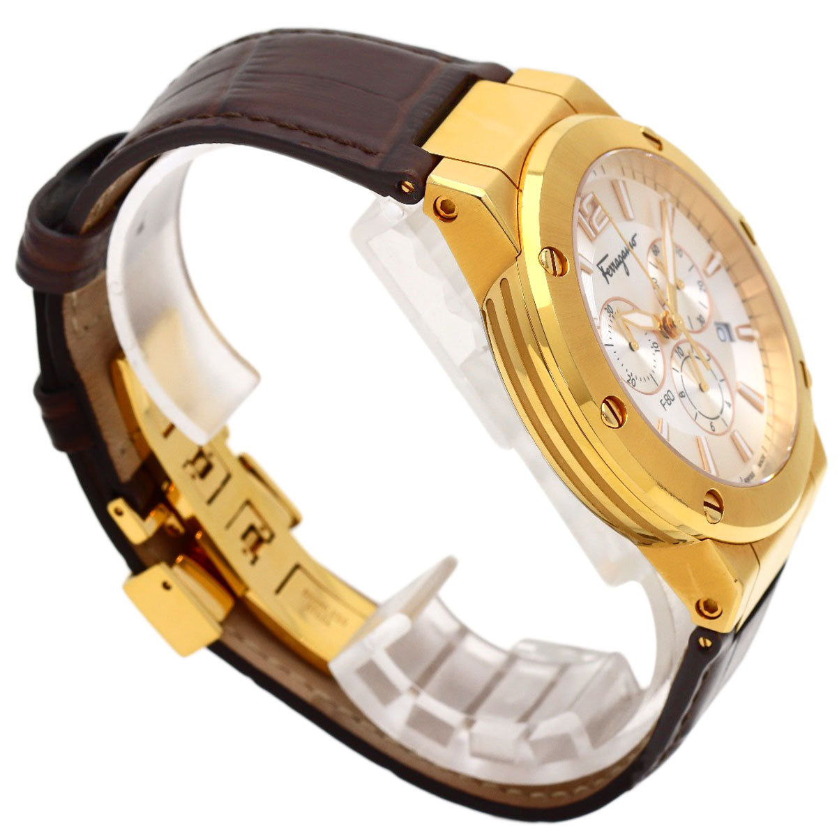 Salvatore Ferragamo Round face Watches SFEX00419 Stainless Steel/Leather mens