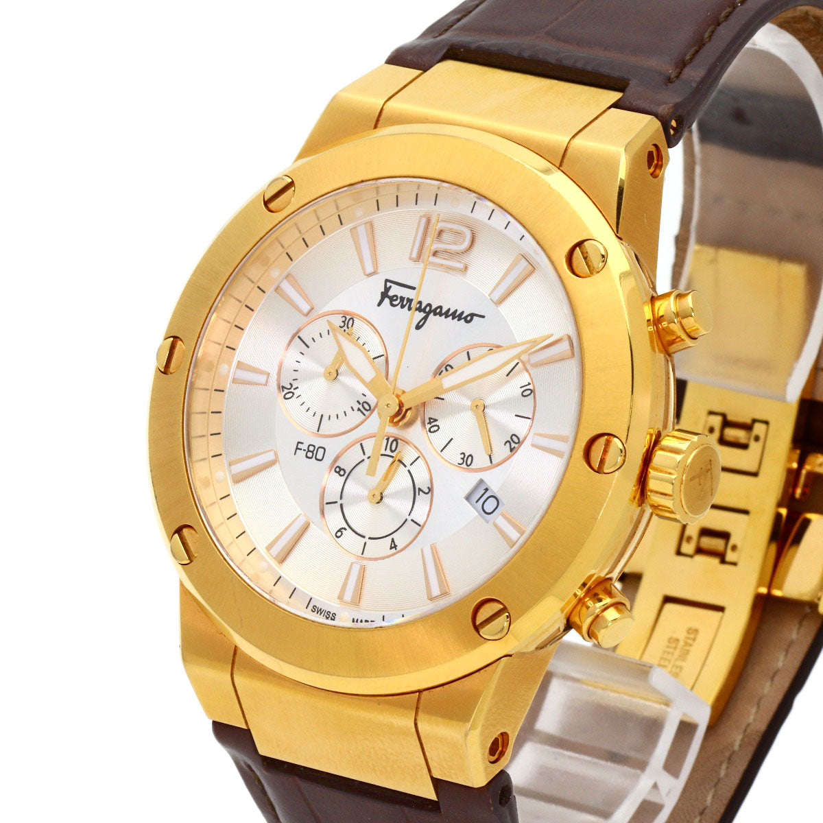 Salvatore Ferragamo Round face Watches SFEX00419 Stainless Steel/Leather mens