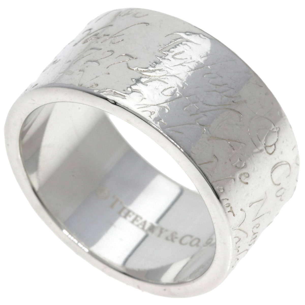 TIFFANY&Co. Notes Wide Ring Silver Ladies [Used]