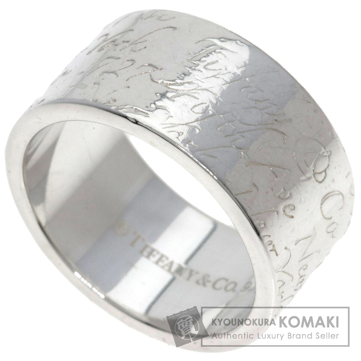 TIFFANY&Co. Notes Wide Ring Silver Ladies [Used]