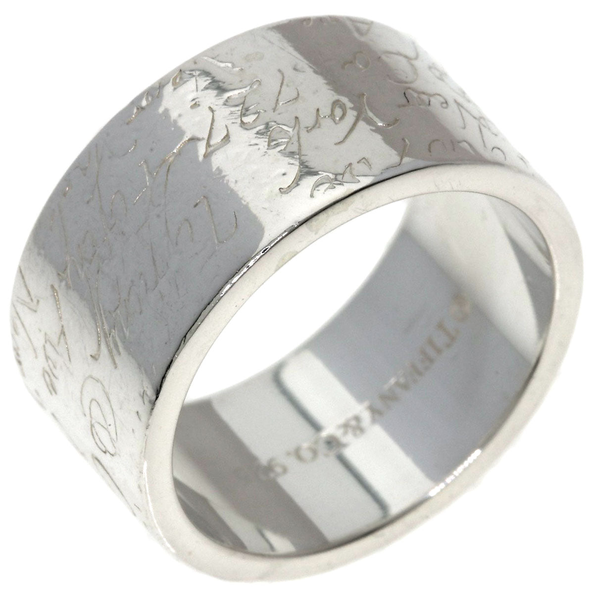 TIFFANY&Co. Notes Wide Ring Silver Ladies [Used]