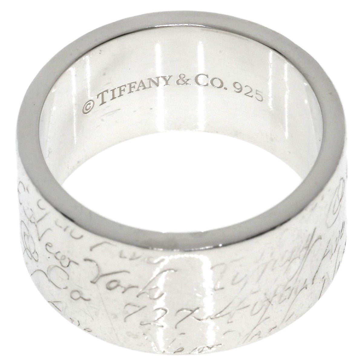 TIFFANY&Co. Notes Wide Ring Silver Ladies [Used]