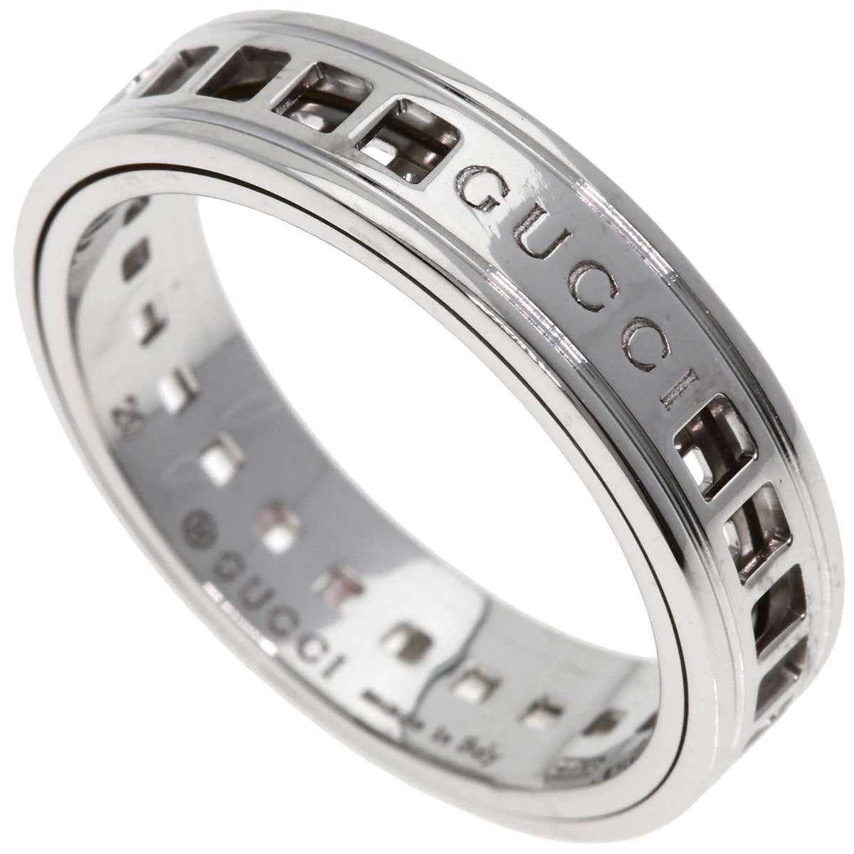 GUCCI Scroll #20 Ring K18 White Gold Ladies [Used]