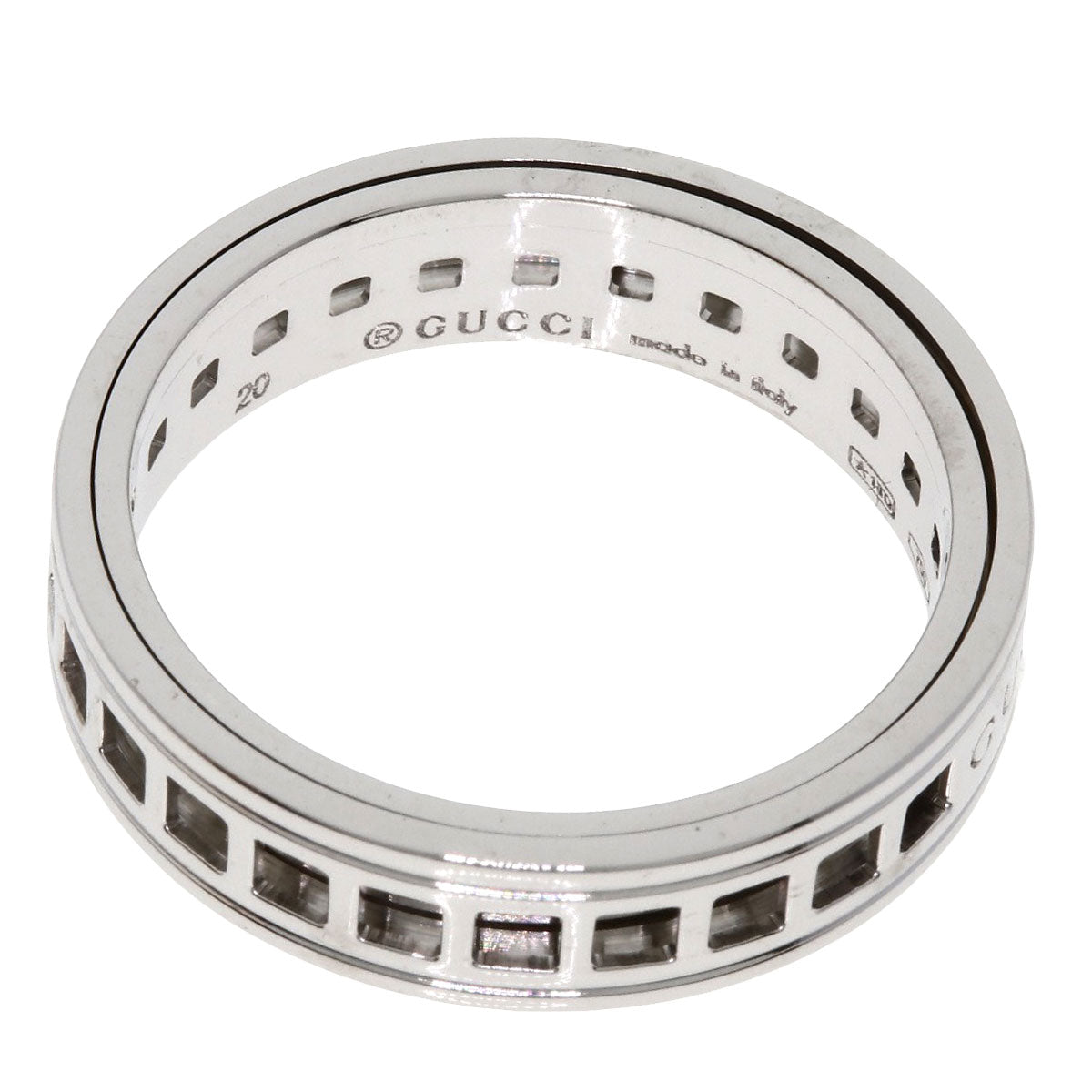 GUCCI Scroll #20 Ring K18 White Gold Ladies [Used]
