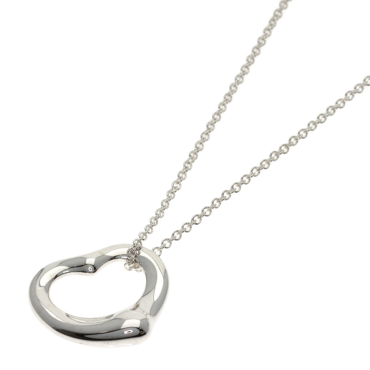 TIFFANY&Co. Open heart Necklace Silver Ladies [Used]