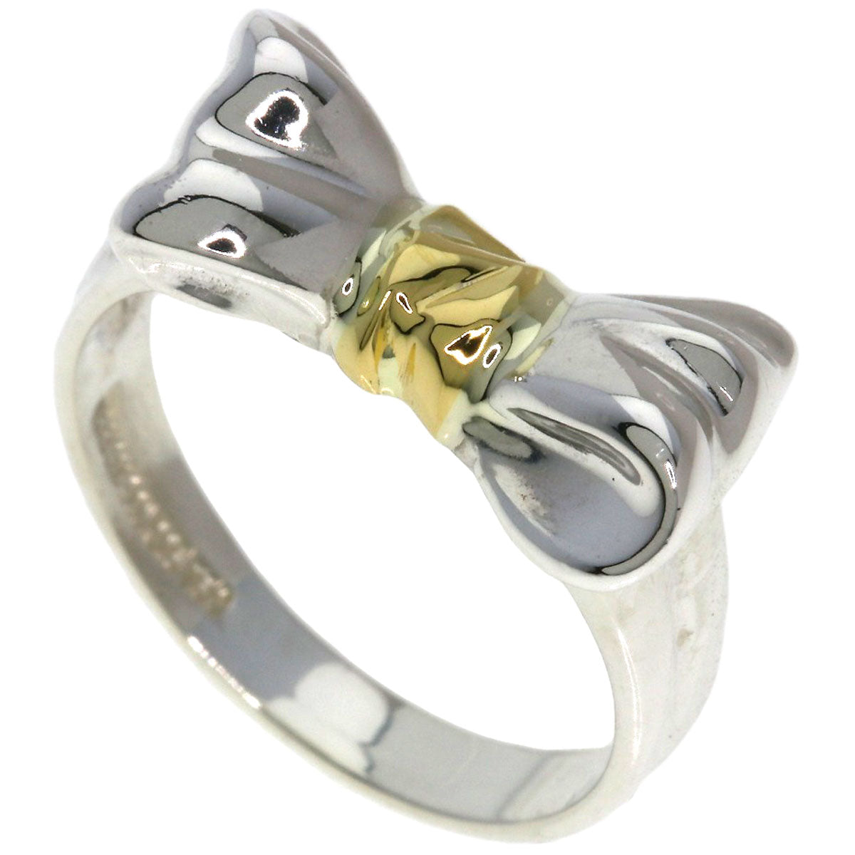TIFFANY&Co. ribbon Ring Silver 18K Yellow GoldLadies [Used]