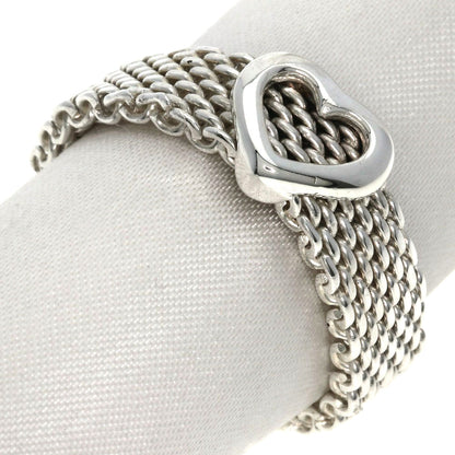 TIFFANY&Co. Somerset Heart Mesh Ring Silver Ladies [Used]