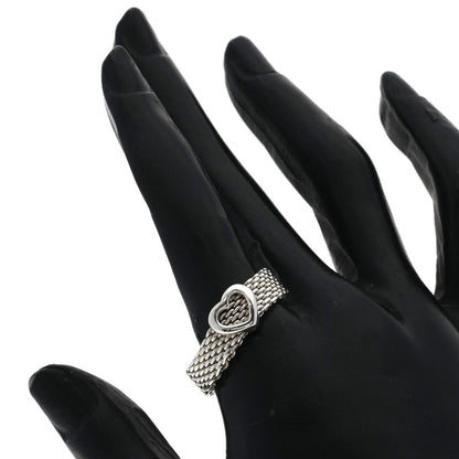 TIFFANY&Co. Somerset Heart Mesh Ring Silver Ladies [Used]