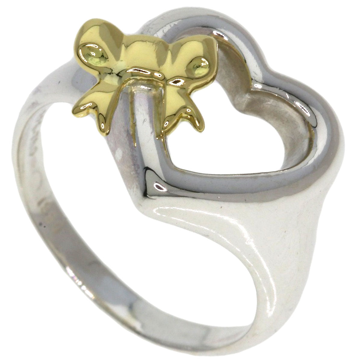 TIFFANY&Co. Heart ribbon Ring Silver 18K Yellow GoldLadies [Used]