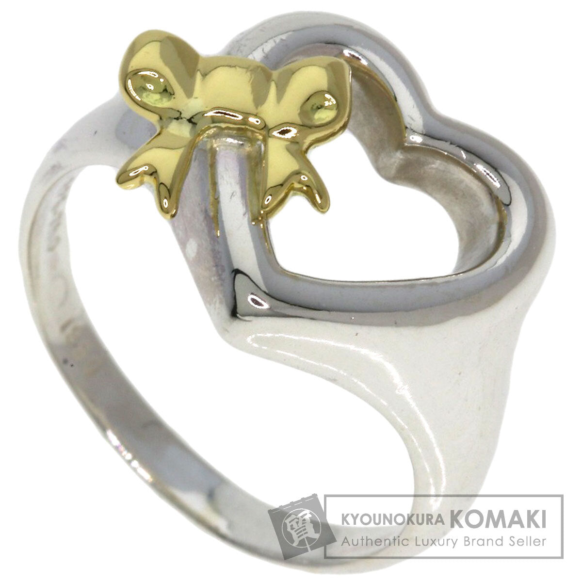 TIFFANY&Co. Heart ribbon Ring Silver 18K Yellow GoldLadies [Used]