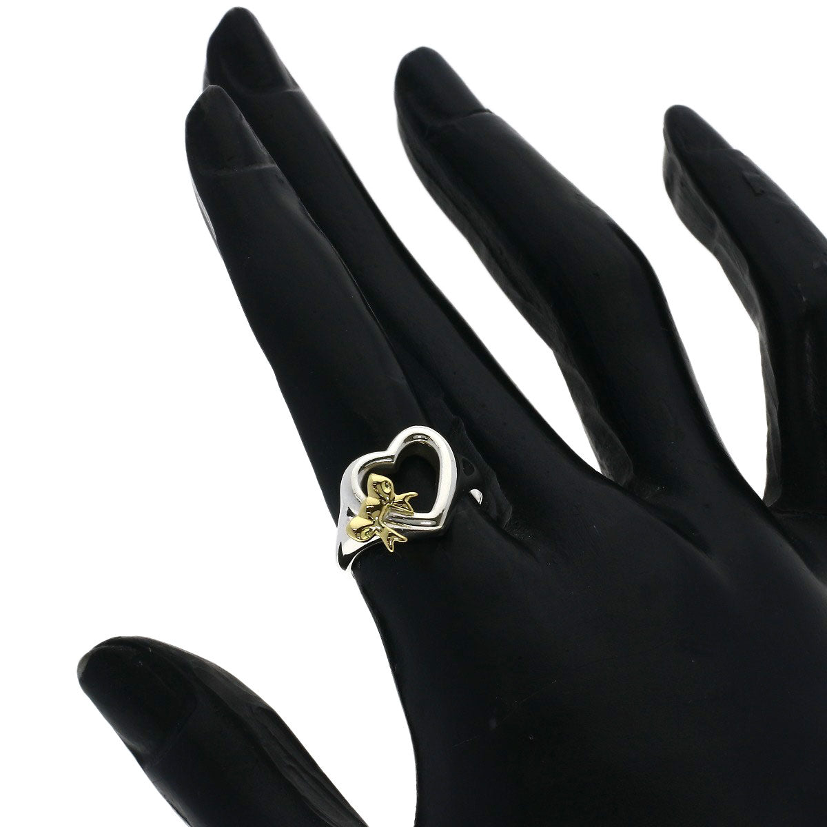 TIFFANY&Co. Heart ribbon Ring Silver 18K Yellow GoldLadies [Used]