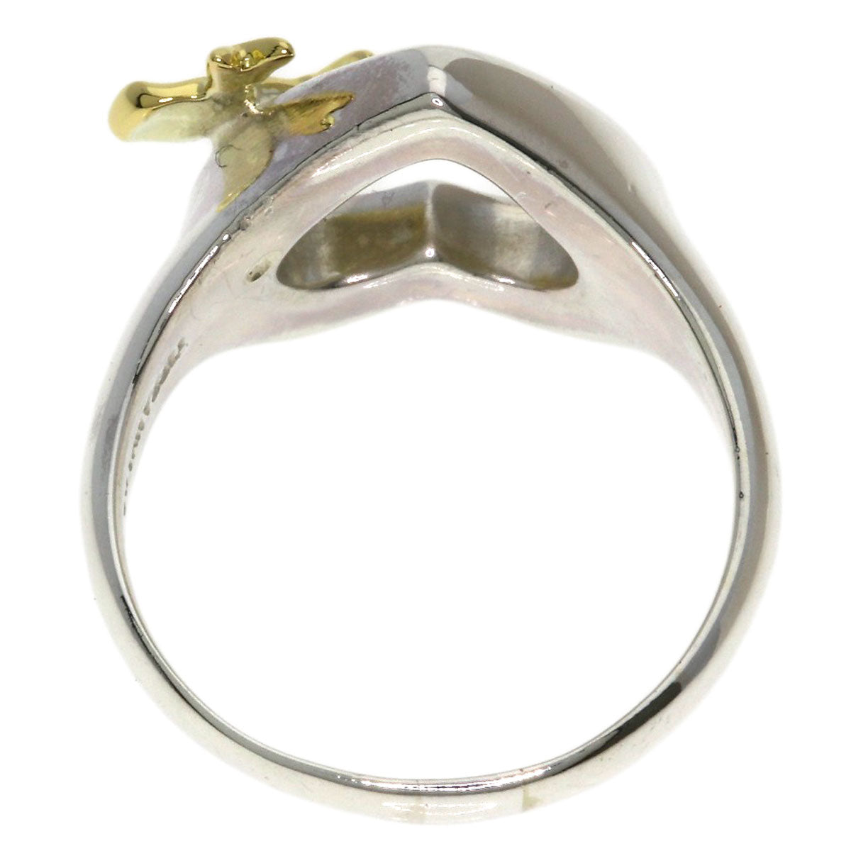 TIFFANY&Co. Heart ribbon Ring Silver 18K Yellow GoldLadies [Used]