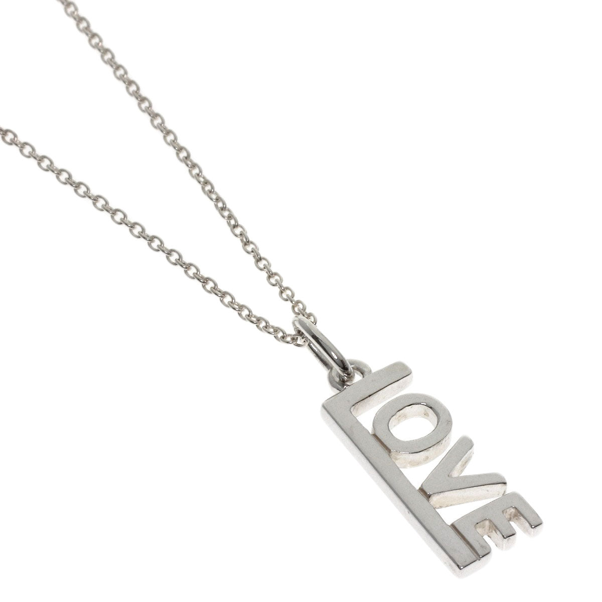 TIFFANY&Co. Love logo Necklace Silver Ladies [Used]