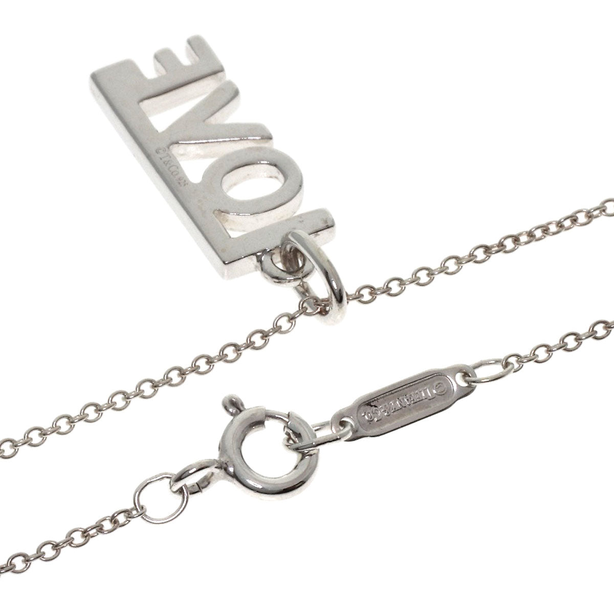 TIFFANY&Co. Love logo Necklace Silver Ladies [Used]
