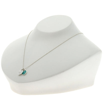 TIFFANY&Co. Double Heart Enamel Necklace Silver Ladies [Used]