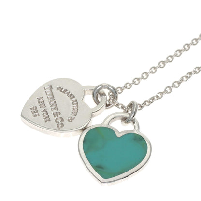 TIFFANY&Co. Double Heart Enamel Necklace Silver Ladies [Used]