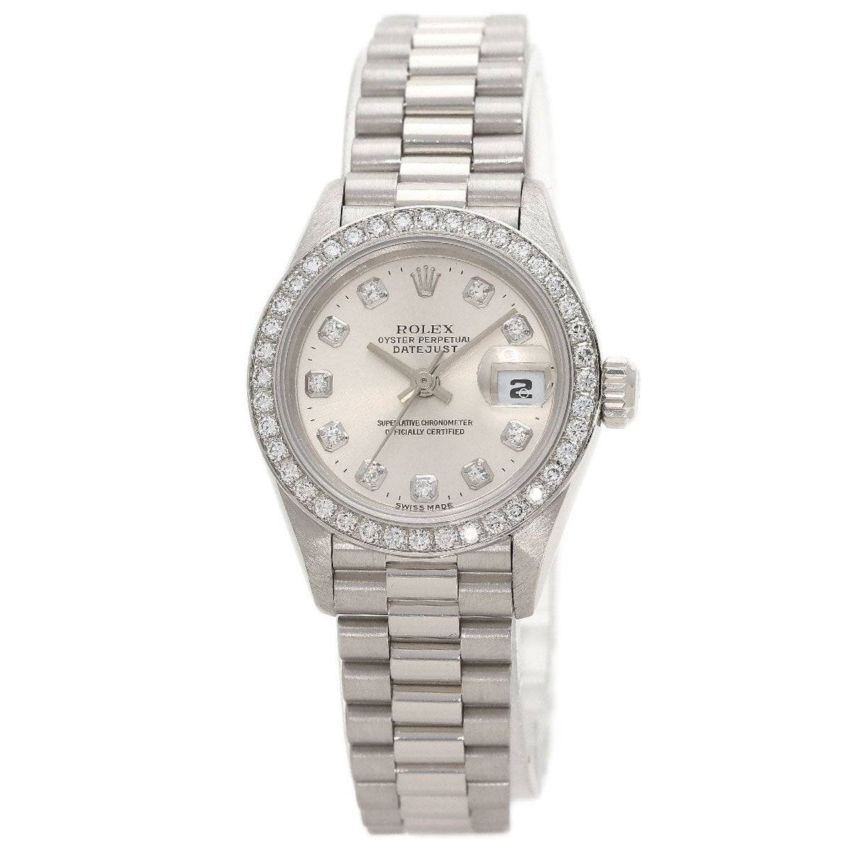 ROLEX DATEJUST 10P Diamond Watches 69136G Platinum/PT Ladies