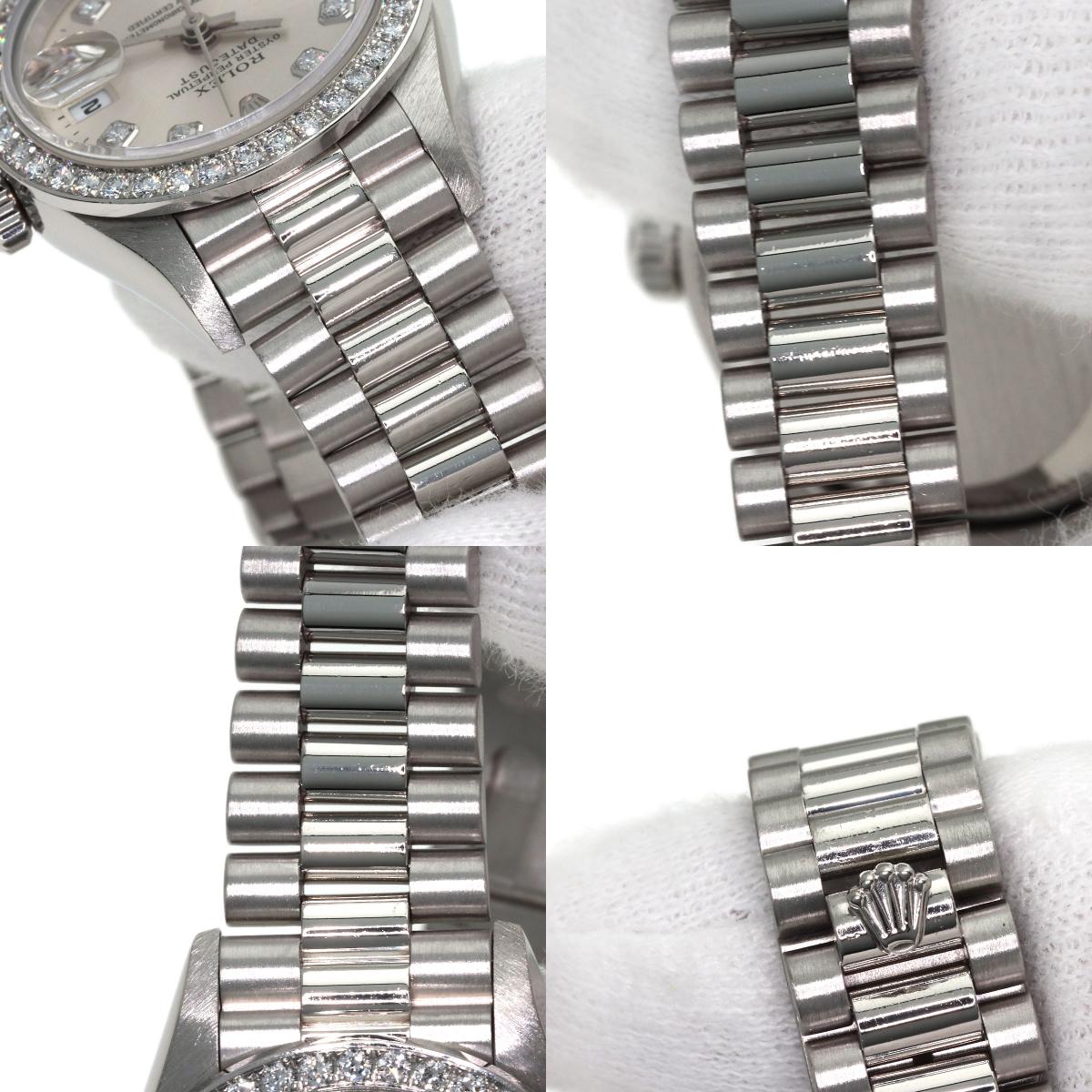 ROLEX DATEJUST 10P Diamond Watches 69136G Platinum/PT Ladies