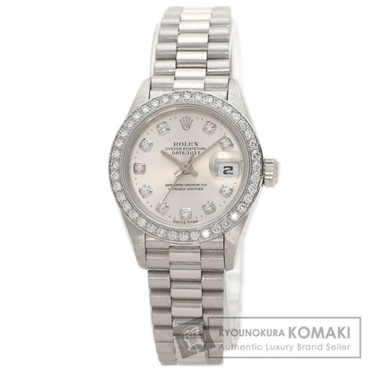 ROLEX DATEJUST 10P Diamond Watches 69136G Platinum/PT Ladies
