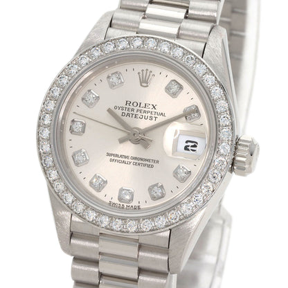 ROLEX DATEJUST 10P Diamond Watches 69136G Platinum/PT Ladies