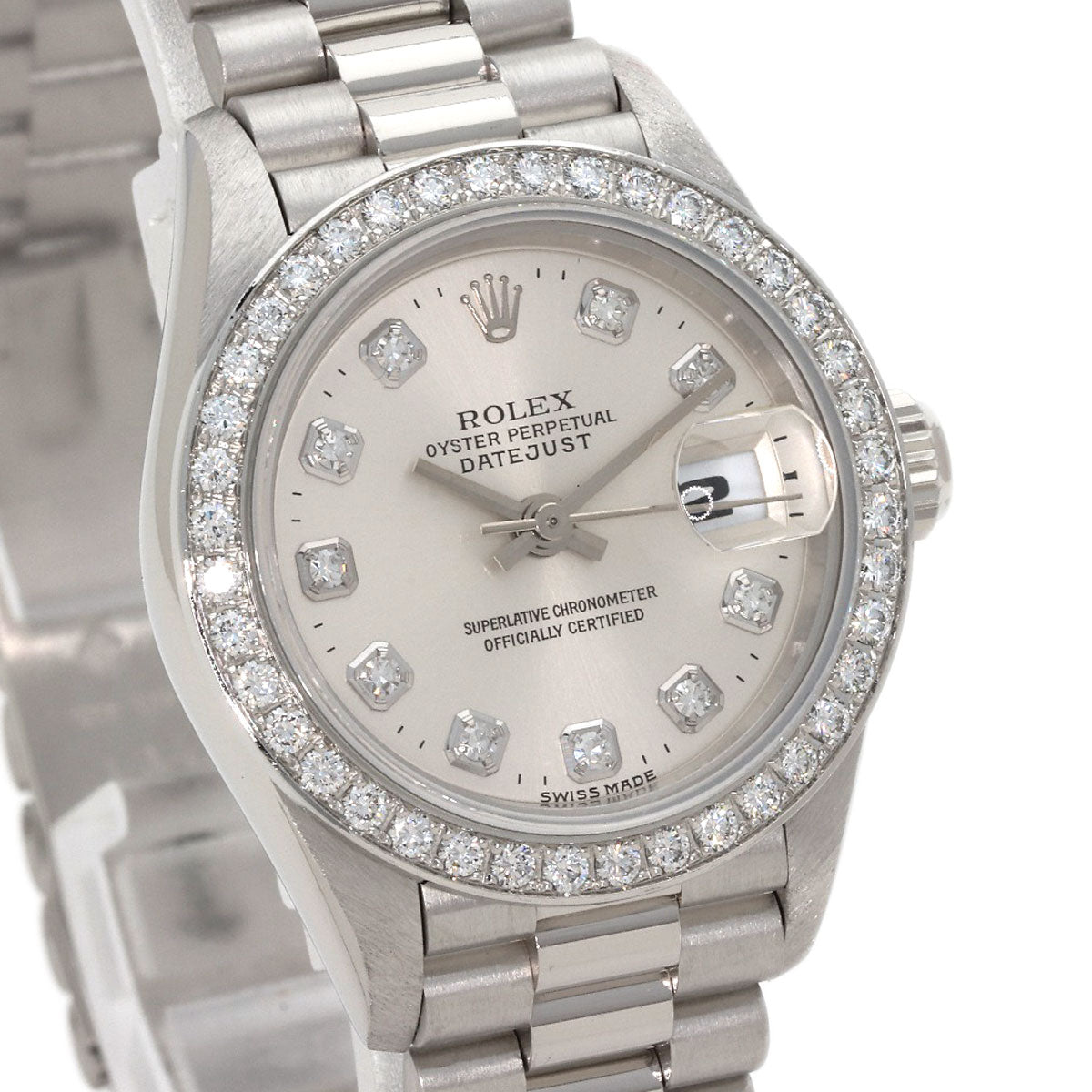 ROLEX DATEJUST 10P Diamond Watches 69136G Platinum/PT Ladies