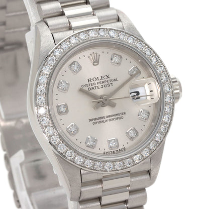 ROLEX DATEJUST 10P Diamond Watches 69136G Platinum/PT Ladies