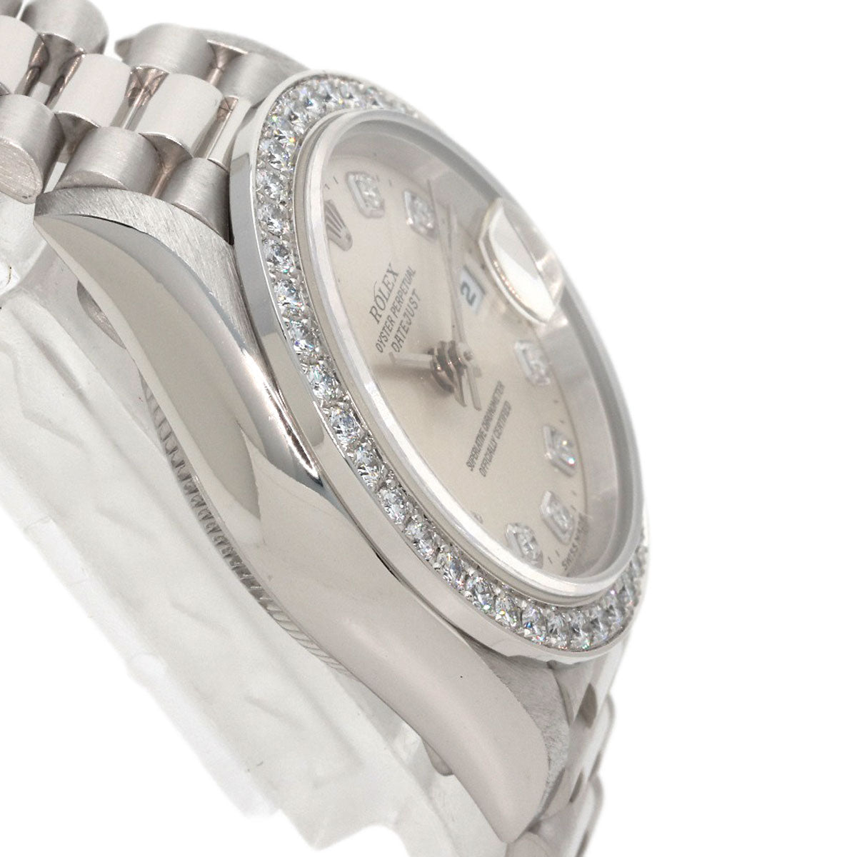 ROLEX DATEJUST 10P Diamond Watches 69136G Platinum/PT Ladies