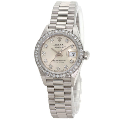 ROLEX DATEJUST 10P Diamond Watches 69136G Platinum/PT Ladies