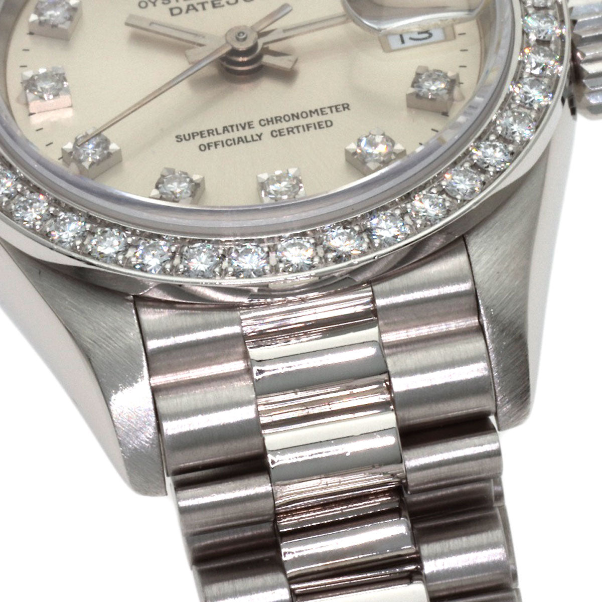 ROLEX DATEJUST 10P Diamond Watches 69136G Platinum/PT Ladies