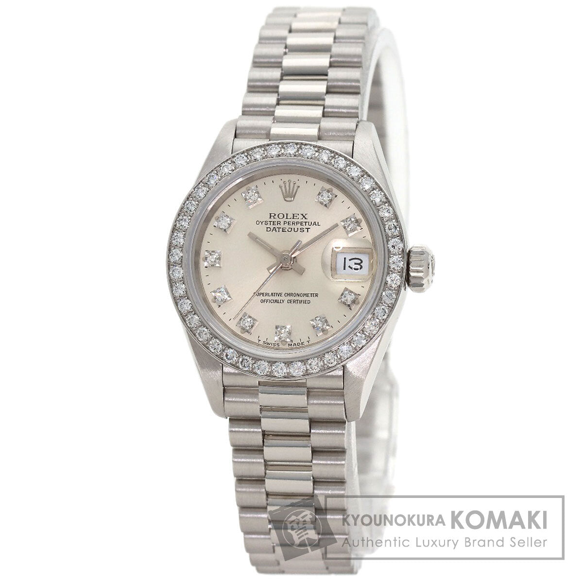 ROLEX DATEJUST 10P Diamond Watches 69136G Platinum/PT Ladies
