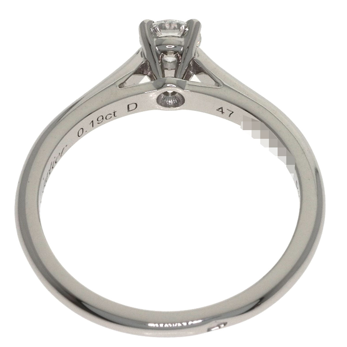 CARTIER Solitaire Diamond Ring Platinum PT950 Ladies [Used]