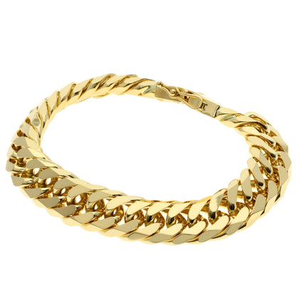 Curb chain, 6-sided double curb chain. Bracelet K18 Yellow Gold 94g　mens
