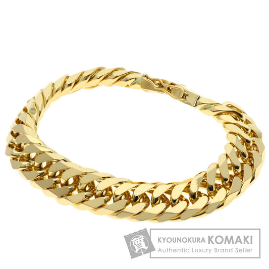 Curb chain, 6-sided double curb chain. Bracelet K18 Yellow Gold 94g　mens