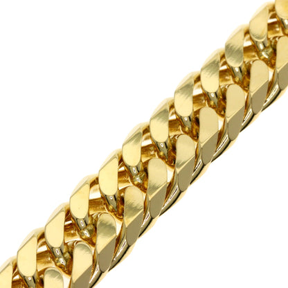Curb chain, 6-sided double curb chain. Bracelet K18 Yellow Gold 94g　mens
